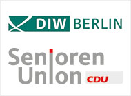Das Bild zeigt das Logo der DIW Berlin und das Logo der Senioren Union