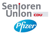 Logo der Senioren Union der CDU Deutschlands und Pfizer
