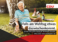 Wahlplakat der CDU mit dem Thema Briefwahl