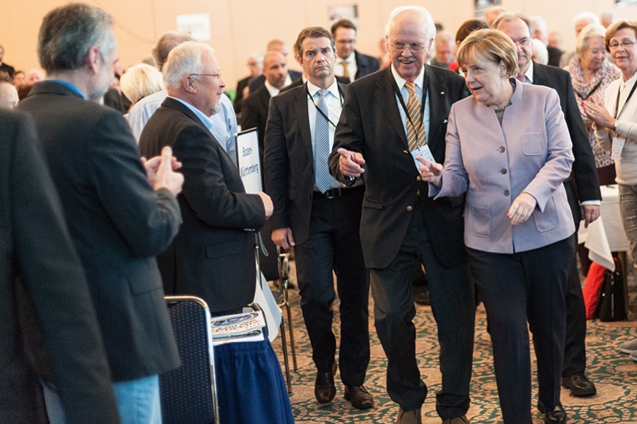Ankunft der Bundeskanzlerin und Bundesvorsitzenden der CDU - Prof. Dr. Otto Wulff und Dr. Angela Merkel (v.l.n.r.)